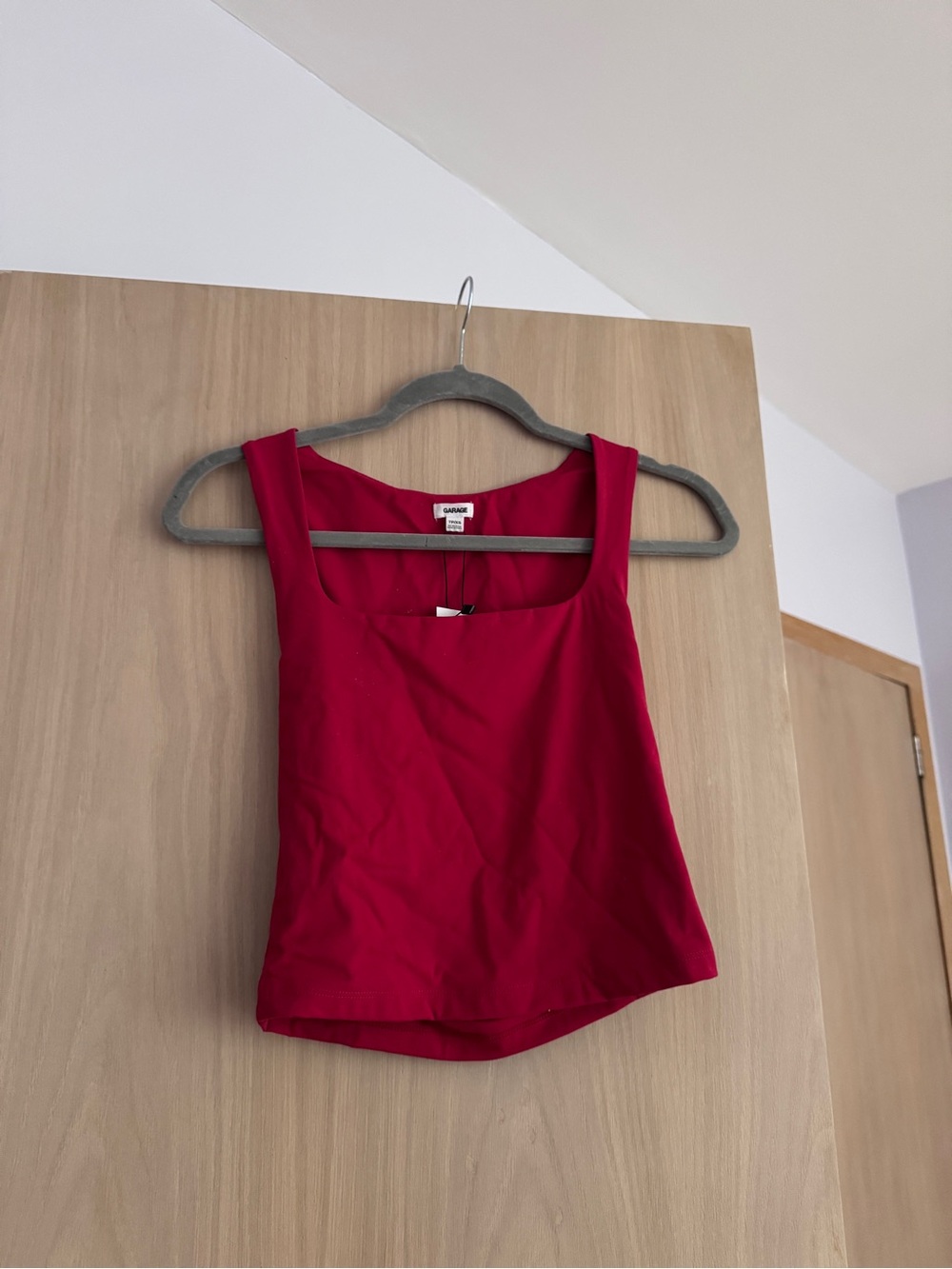 Garage Women's Square Neck Hot Pink Tank Top